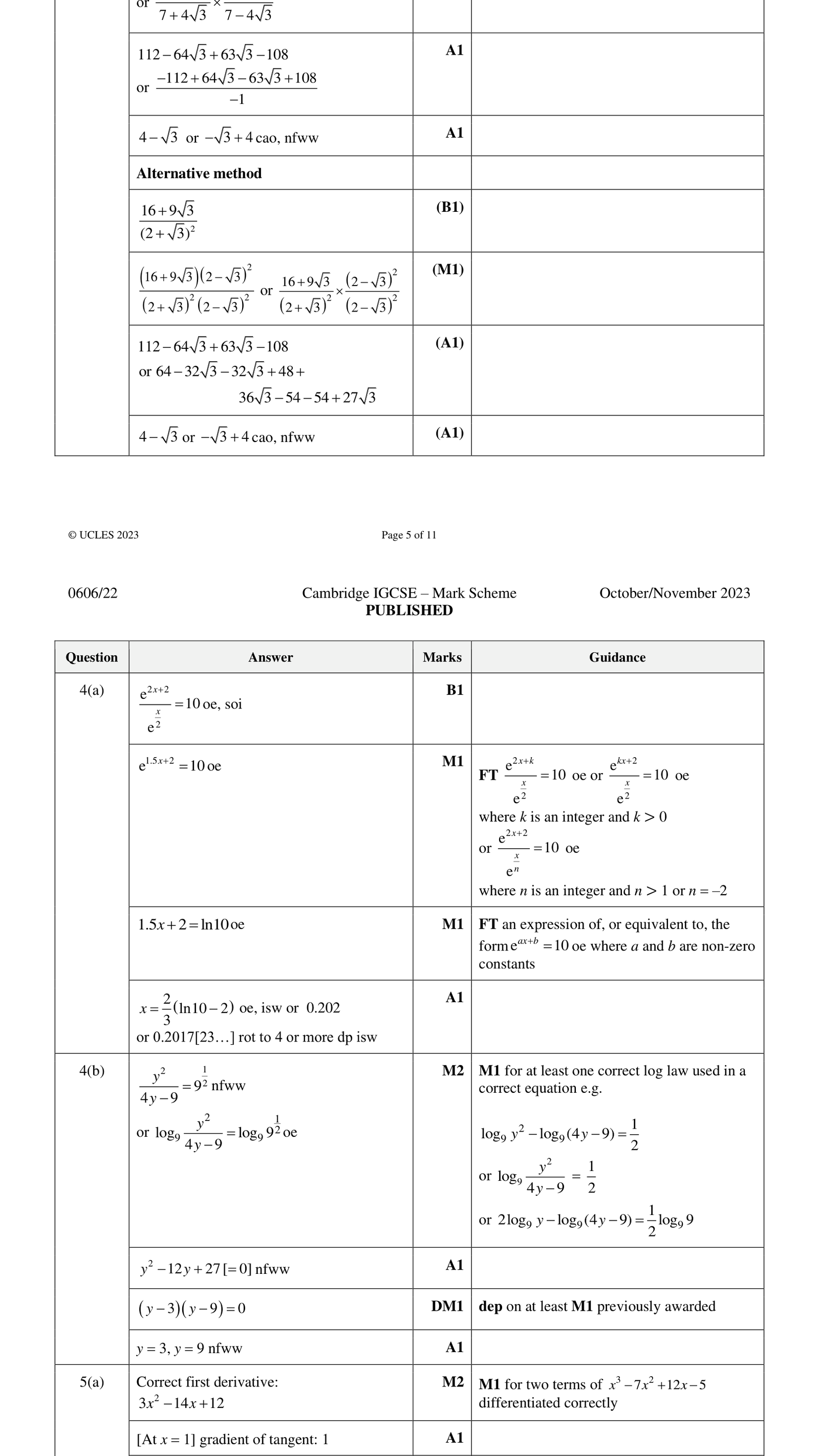 0606_w23_qp_22_q4 mark scheme