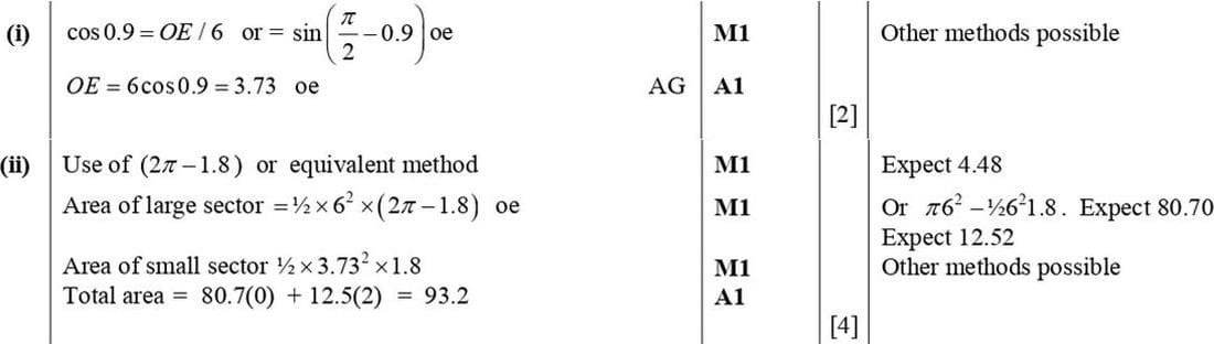 Mark scheme for November 2016 P13 Q5