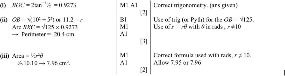 Mark scheme for June 2013 P12 Q4