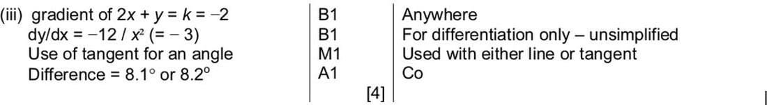 Mark scheme for November 2005 P1 Q9iii