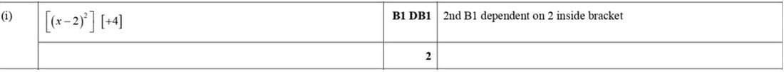 Mark scheme for June 2019 P13 Q1i