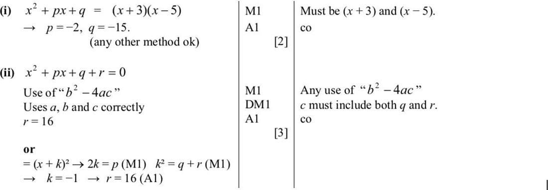Mark scheme for June 2011 p12 q3