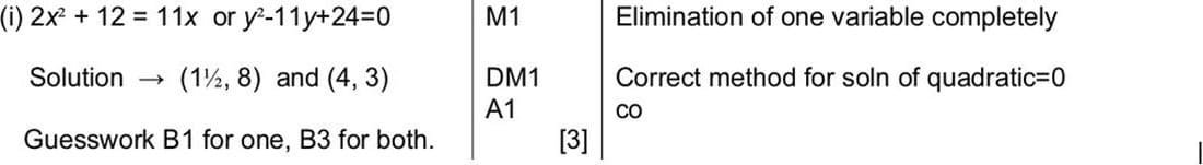 Mark scheme for November 2005 P1 Q9i