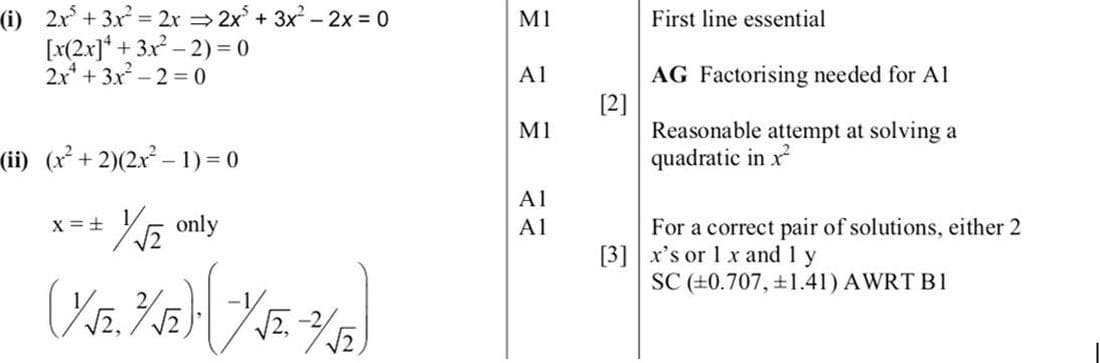 Mark scheme for November 2011 P13 Q3