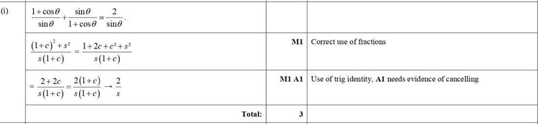 Mark scheme for June 2017 P11 Q3i