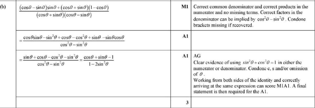 Mark scheme for June 2023 P12 Q7b