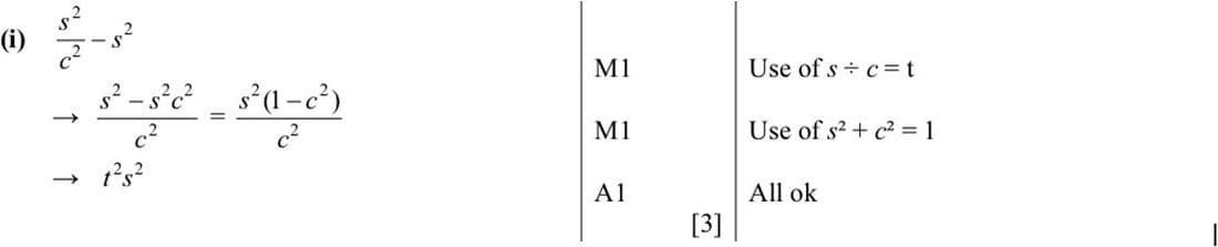 Mark scheme for June 2012 P13 Q1i