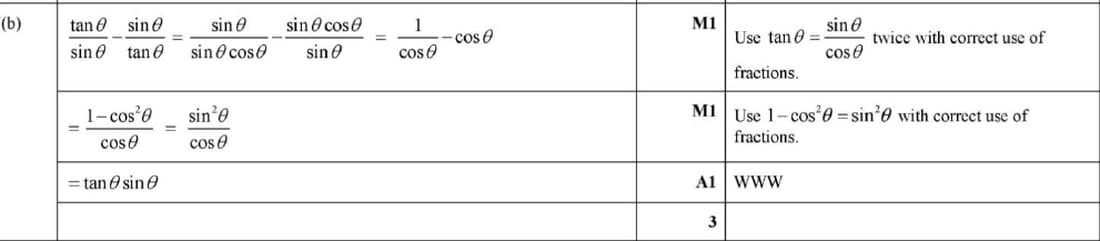Mark scheme for March 2023 P12 Q7b