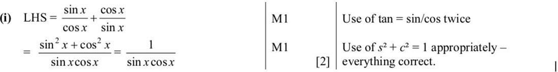 Mark scheme for June 2012 P12 Q5i