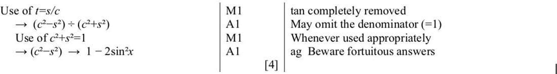 Mark scheme for June 2007 P1 Q3