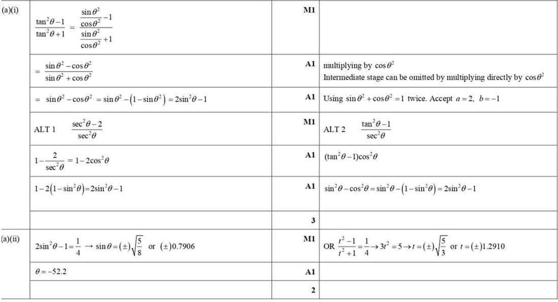 Mark scheme for June 2018 P13 Q7a