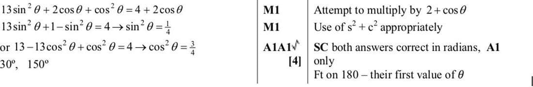 Mark scheme for November 2014 P11 Q3