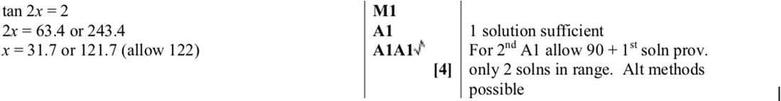 Mark scheme for June 2012 P11 Q1