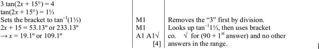 Mark scheme for November 2009 P11 Q1