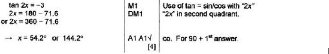 Mark scheme for June 2006 P1 Q2