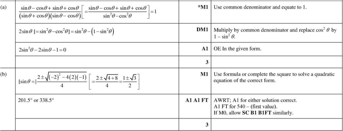 Mark scheme for November 2022 P11 Q6