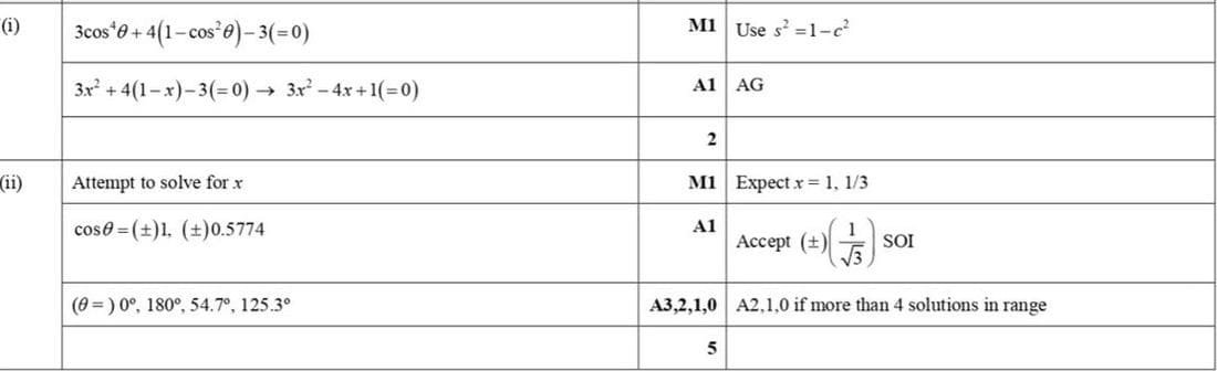 Mark scheme for November 2019 P13 Q7