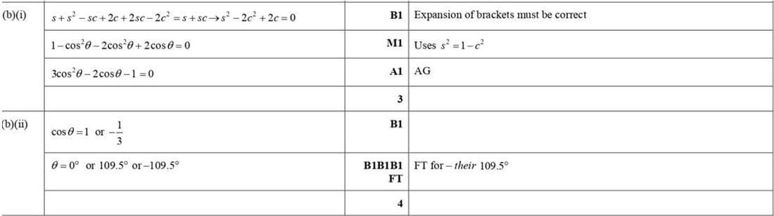 Mark scheme for November 2017 P11 Q7b