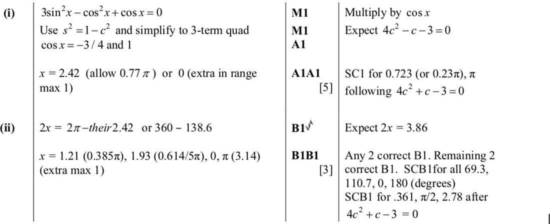 Mark scheme for June 2016 P13 Q8