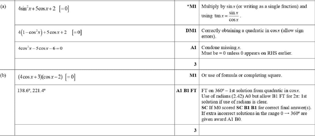Mark scheme for November 2023 P11 Q5