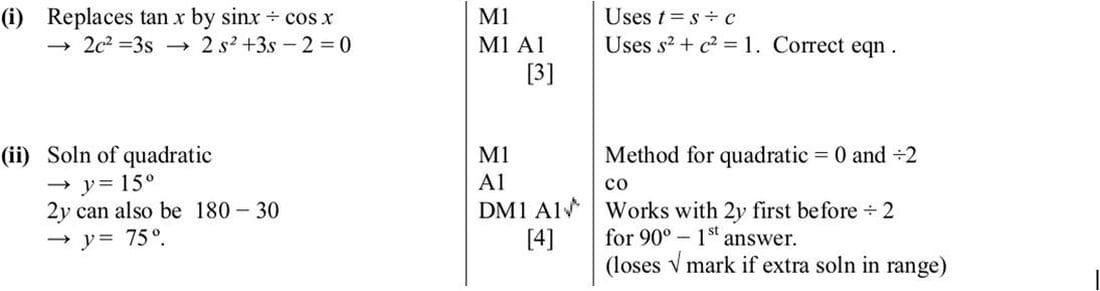 Mark scheme for November 2012 P12 Q6
