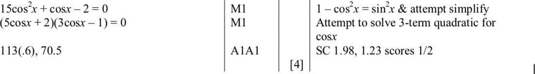 Mark scheme for November 2010 P13 Q3
