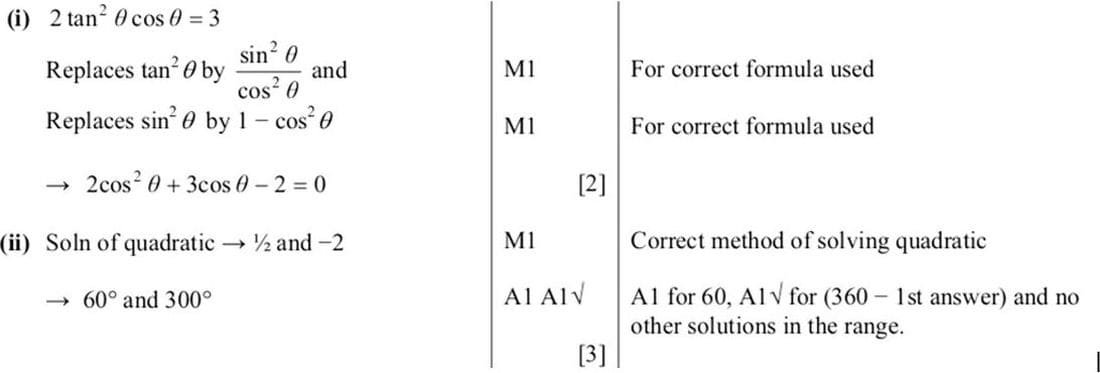 Mark scheme for June 2008 P1 Q2