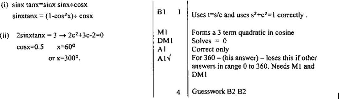 Mark scheme for June 2002 P1 Q2