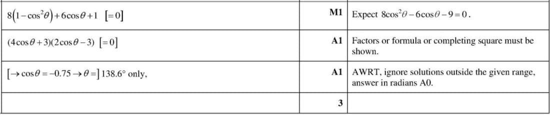 Mark scheme for November 2022 P13 Q1