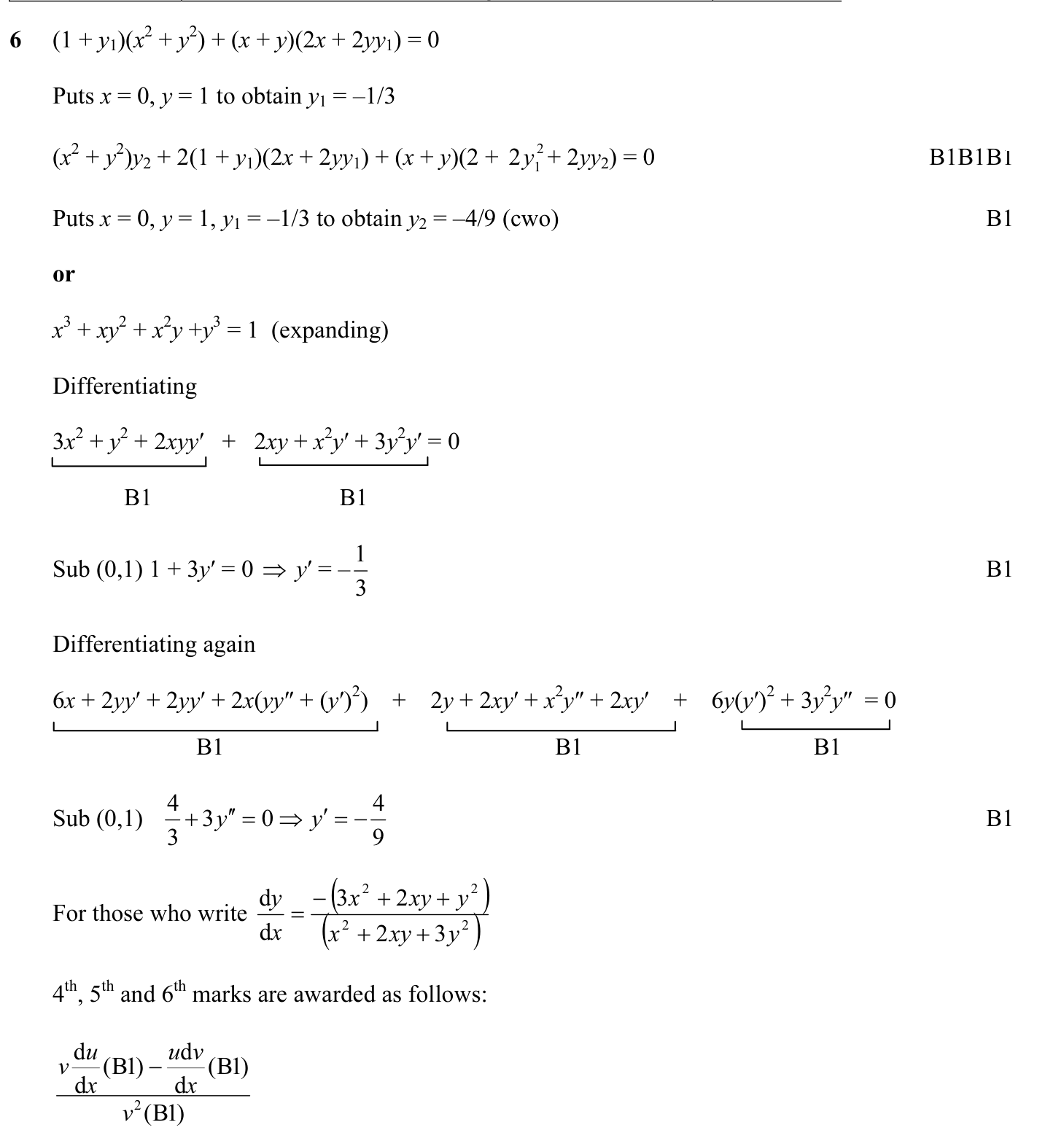 9231_s09_qp_1_q6 mark scheme