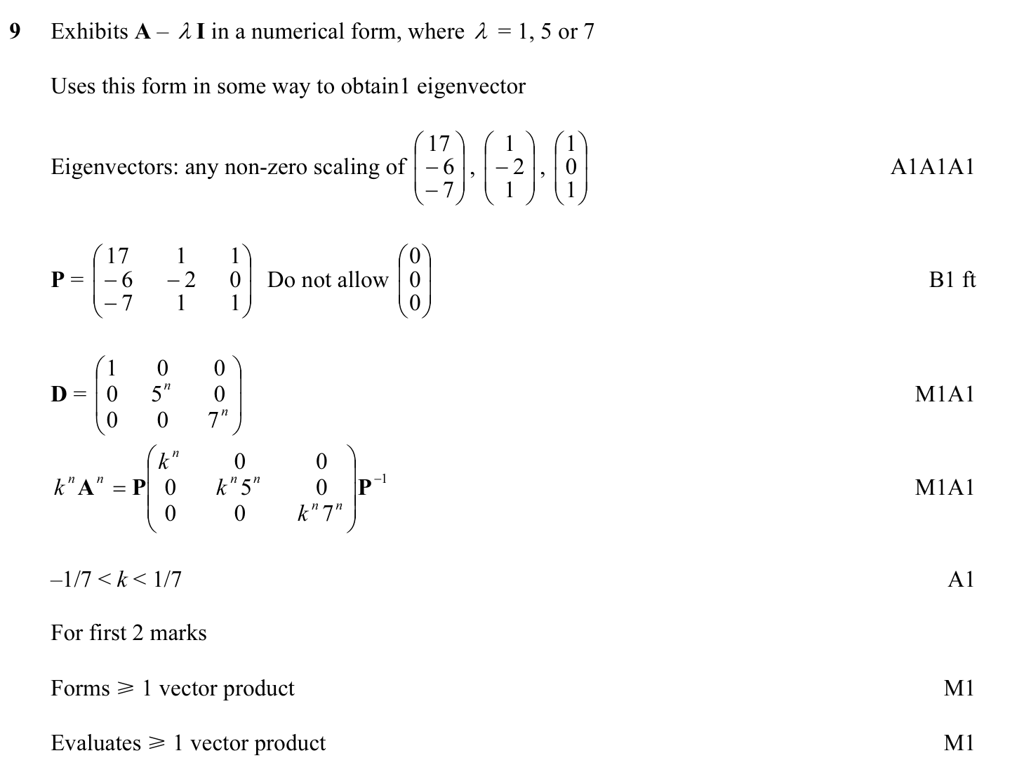 9231_s09_qp_1_q9 mark scheme