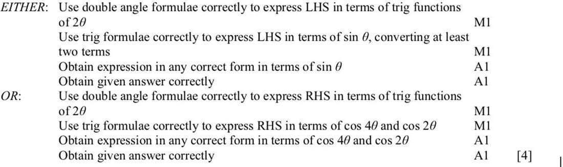 9709 P31 Nov 2009 Q5i mark scheme