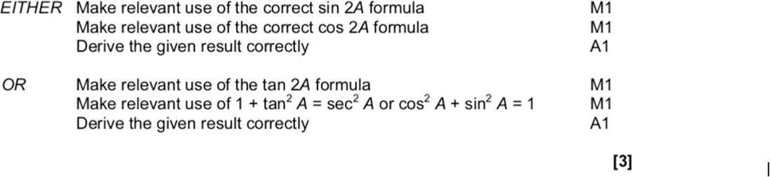 9709 P3 June 2003 Q10i mark scheme